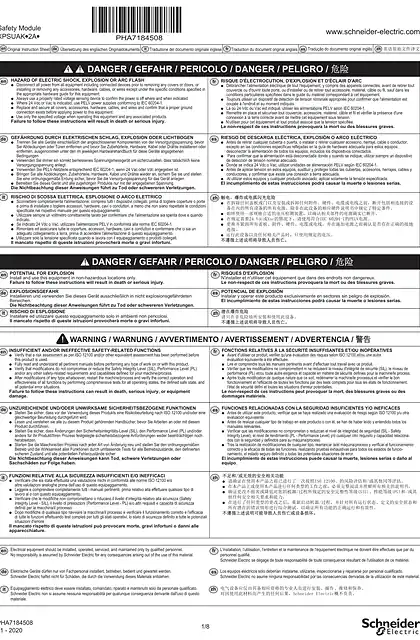 schneider施耐德Harmony XPS Universal - XPSUAK Safety Module_ 说明书